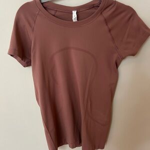 Lululemon Athletica Pink Brown Fitted Short Sleeve Tee